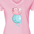thumbnail image 4 of Inktastic Cute Axolotl Sitting on a Bubble Women's V-Neck T-Shirt, 4 of 5