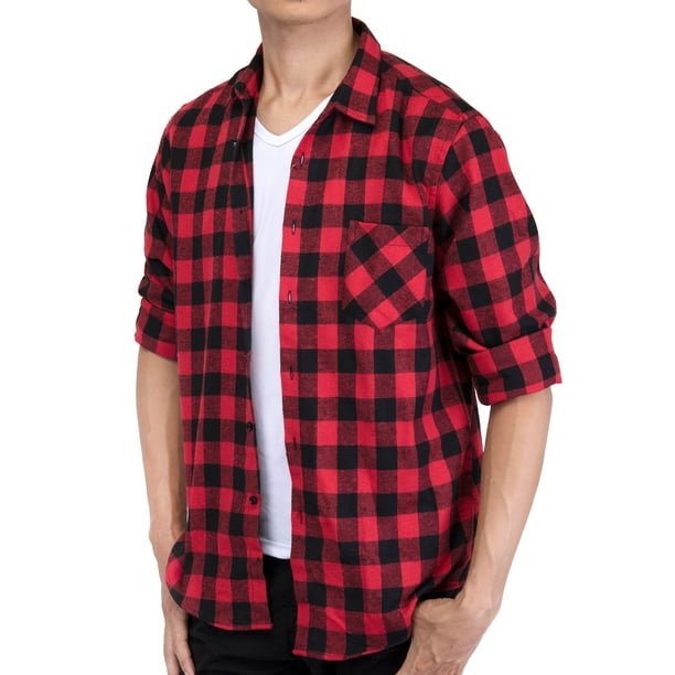 red and black flannel outfit