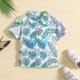 thumbnail image 2 of Gibobby blusas aesthetic Camiseta de manga corta con estampado de hojas para niños pequeños, estilo playero, para(Verde, 5-6 Años), 2 of 5