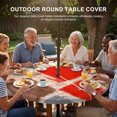 thumbnail image 2 of Round Outdoor Tablecloth with Umbrella Hole and Zipper, Red Ombre Fitted Table Cover with Elastic Edge for 55-60 Inch, Farmhouse Contemporary Abstract Checked Waterproof Patio Tablecoths for Picnic, 2 of 9