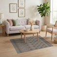 thumbnail image 3 of ODIKA 4'x6' Brown Geometric Design Washable Area Rug Intricate Natural Mist Pattern Motif Non-Slip, Chair-Friendly, Flatwoven for Home Office, Under Desk, 3 of 7