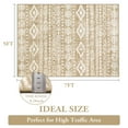 thumbnail image 5 of Moynesa 5'x7' Area Rug for Living Room Farmhouse Moroccan Washable Rugs Large Rustic Tribal Indoor Carpet Foldable Non-Slip Bedroom Rug for Entryway Playroom Kitchen Bathroom Office,White Khaki, 5 of 8