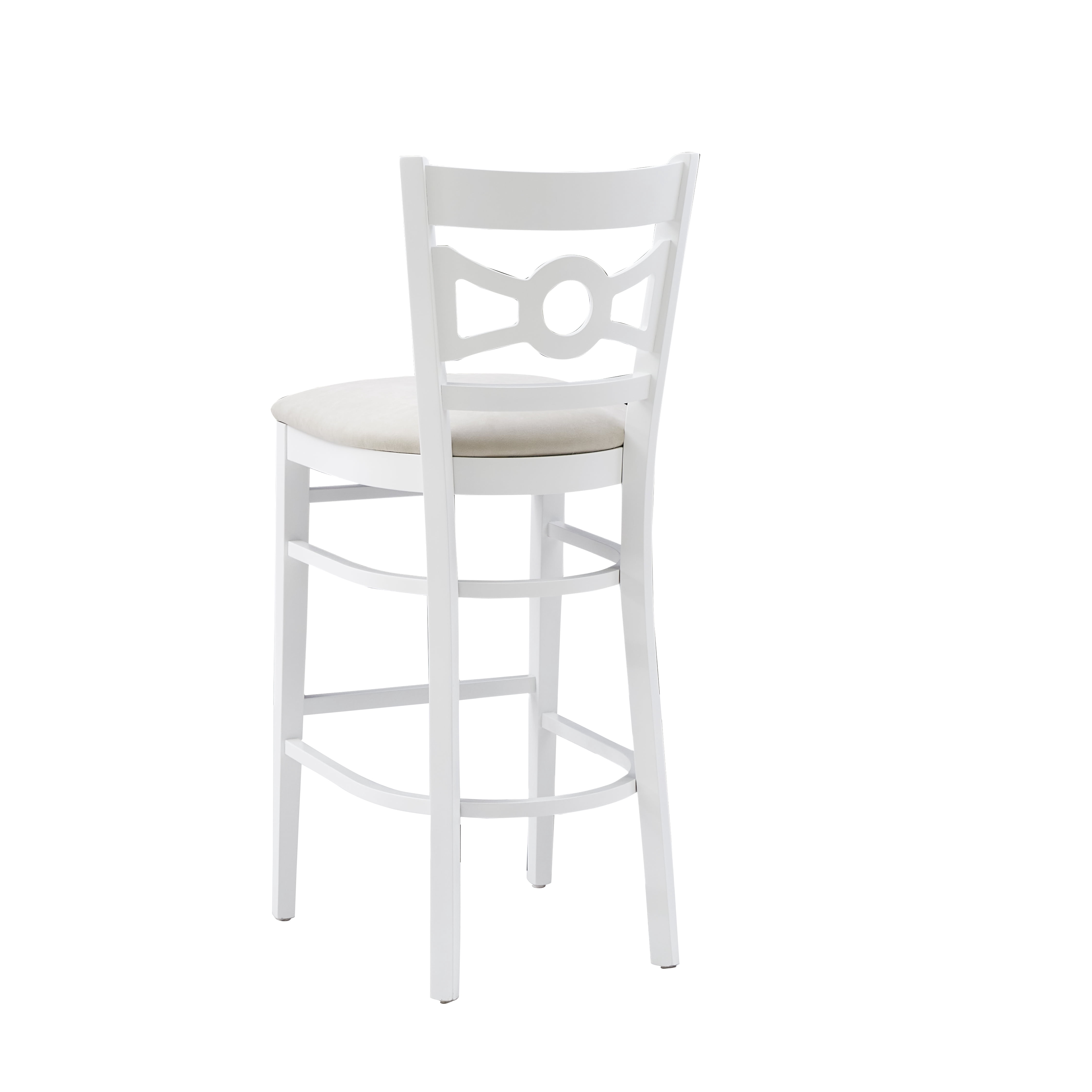 Linon Teresa 31" Indoor Wood Bar Stool, Set of 2, White/Light Gray