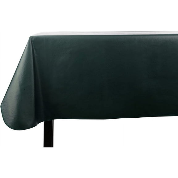 Yourtablecloth Heavy Duty Vinyl Rectangle or Square Tablecloth 6 Gauge Heavy Duty Tablecloth Flannel Backed Wipeable Tablecloth with Vivid Colors & Many Sizes 52 x 70 Hunter Green