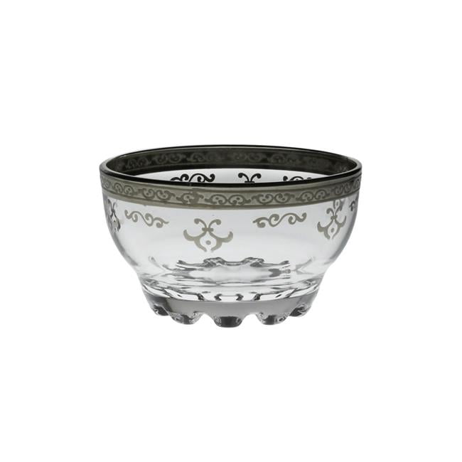 Megamixer Dessert Bowls With Rich Silver Artwork Set Of 6 Multicolour