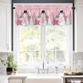 thumbnail image 5 of Pink Christmas Valances for Windows Snowman Rod Pocket Curtain Valance Window Treatment Short Curtains for Kitchen Living Room, 58"x16", 5 of 5