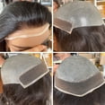 thumbnail image 2 of 12" Long Hair Men's Toupee Hair Replacement Systems Swiss Lace Front Natural Hairline Hairpieces Thin Skin PU V-looped 10\"x8\" Base Size (1B Black Color), 2 of 7
