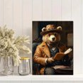 thumbnail image 2 of Qisvanset 12x16 Inch Framed Canvas Wall Art Casino Gambling Bear Funny Anthropomorphic Vintage Wall Decor, 2 of 8