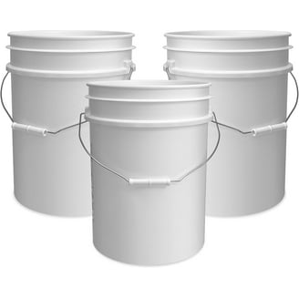 3.5 Gallon Food Grade Buckets With Lids - BPA Free Plastic Pails (3 Pack) | Made In USA
