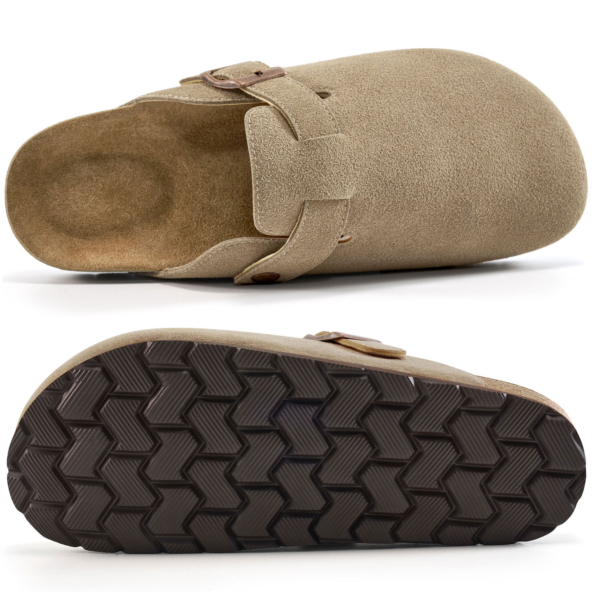 Ecetana Women's Suede Clogs with Cork Footbed Arch Support photo 5