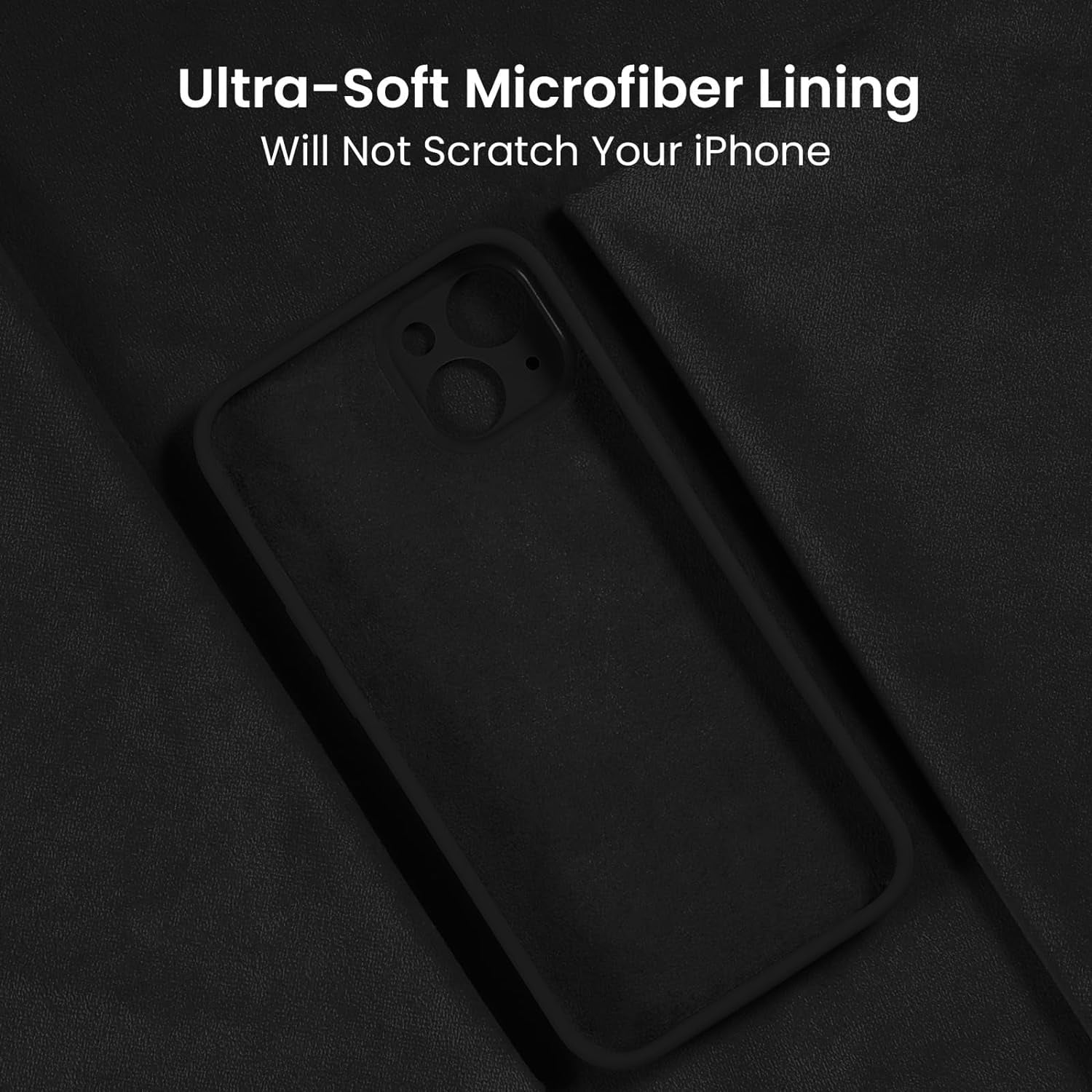 for iPhone 15 Plus Case, Silicone Upgraded [Camera Protection] Case with [2 Screen Protectors], Soft Anti-Scratch Microfiber Lining Inside, 6.7 inch, Black