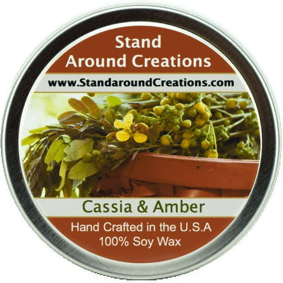 CASSIA & AMBER TIN 8-OZ. ALL NATURAL SOY CANDLE