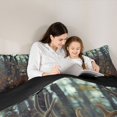 thumbnail image 4 of Castle Fairy Autumn Leaves Whitetail Deer Queen Comforter Set 3 Pieces for Boys,Woodland Animal Comforter Sets Queen,Brown Orange Cream,Black Reversible,1 Comforter and 2 Pillowcases, 4 of 6