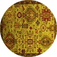 thumbnail image 1 of Ahgly Company Indoor Round Oriental Yellow Industrial Area Rugs, 8' Round, 1 of 4