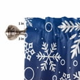 thumbnail image 5 of Christmas Snowflowers Kitchen Curtains and Valances Set, Winter White Blue Retro Decoration Rod Pocket Window Valance Window Curtain Panels for Living Room Bedroom Laundry, 27.5x24in, 3 Pieces, 5 of 7