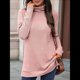 thumbnail image 5 of Camiseta Holgada de Larga con Cuello Alto y Estampado Geométrico de Jacquard para Mujer, Otoño e Invierno. Rosa XXL, 5 of 10