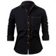 thumbnail image 1 of Blusa y camisa de manga larga con cuello vuelto para hombre, blusa holgada de poliéster con botones sólidos y cuello vuelto para hombre., 1 of 3