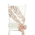 thumbnail image 3 of Efavormart 5 Pack Rose Gold Leaf Vine Embroidered Sequin Tulle Chair Sashes - 6"x88", 3 of 5