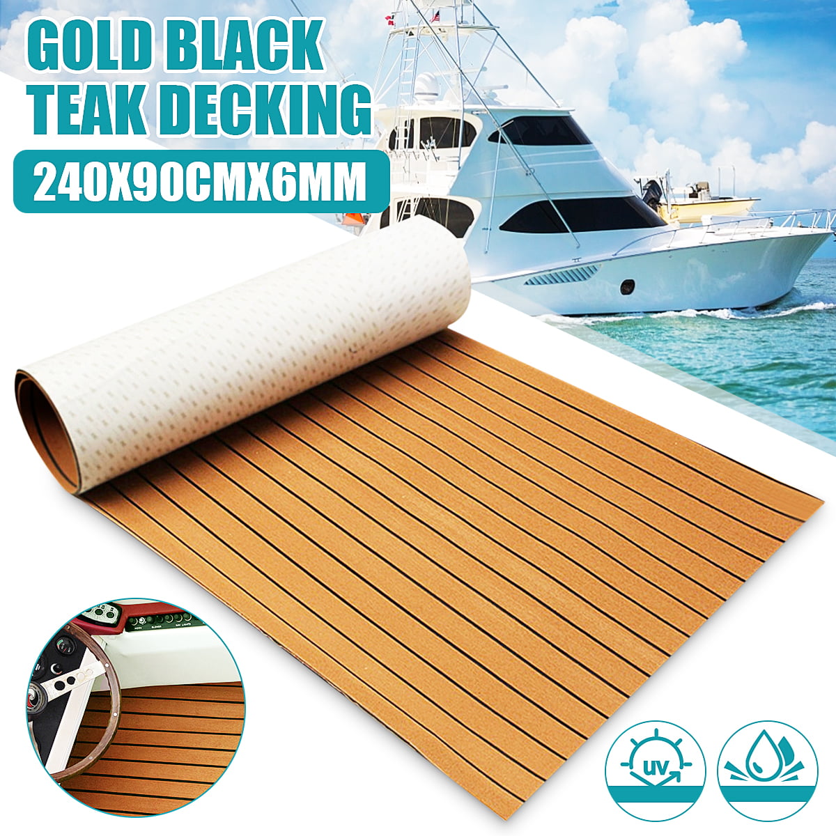 2x Anti-skid Soft EVA Foam Decking Carpet for Yacht Boat SUP Surf Board Mat 