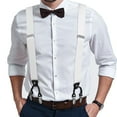 thumbnail image 7 of Buyless Fashion 2 Pack Suspenders for Men - 48" Elastic Adjustable Straps 1 1/4" - X Shape - 5133-2-White, 7 of 7