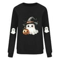 thumbnail image 5 of VKOYWKM Women Sweatshirt Halloween Ghost Graphic Sweatshirts Crewneck Long Sleeve Fall Sweatshirt Vintage Spooky Halloween Pullover Sweatshirts, 5 of 5