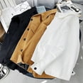 thumbnail image 3 of Abrigo estilo novio para mujer Chaqueta cargo Solapa Hombro caído Manga larga LooseBlackXL, 3 of 3