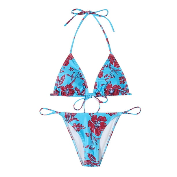 Bikini Sets for Women's Two Piece String Bikinis Floral Print Swimsuit