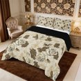 thumbnail image 3 of Manfei Vintage Leopard Print King Size Comforter Sets 3pcs,Rustic Flowers Comforters King Size,1 Comforter and 2 Pillowcases,Reversible, 3 of 6
