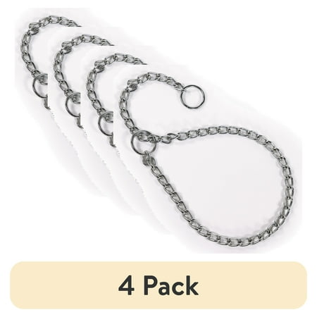 (4 pack) Pet Champion Chain Training Dog Collar Large 1.0 CT