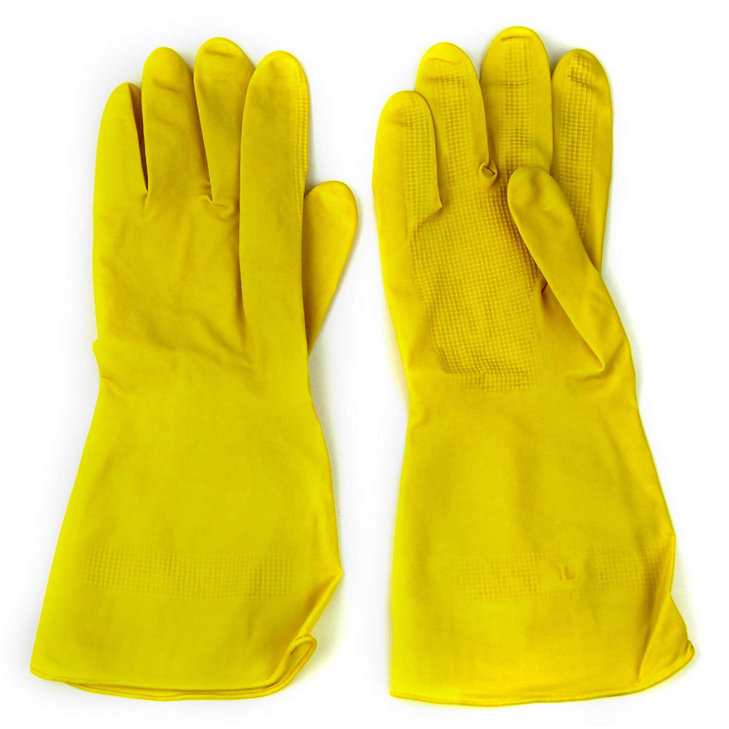 Safety Zone Yellow Flock Lined Latex Gloves - Chemical Protection - Medium  Size - Yellow - Fish Scale Grip, Flock-lined - For Dishwashing, Cleaning,  Meat Processing - 18 mil Thickness - 12 Glove Length - Reliable Paper