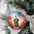 thumbnail image 3 of Hello 2025 Dachshund Celebrates Happy New Year Firework Balloon Ceramic Round Ornament Wiener Dog Lover Gifts Idea Home Tree Decor - 02024, 3 of 5