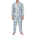 thumbnail image 3 of Fotbe Colorful Butterfly Pattern Long Sleeve Pajama Set for Men,Sleepwear Set,2-piece Loungewear Set,Soft PJs Comfy Nightwear with Pockets-Medium, 3 of 7