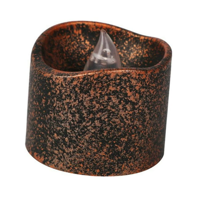 Langgg Black Flameless LED Candle Flickering Tea Light Candle for Wedding Decor Style A 1Set
