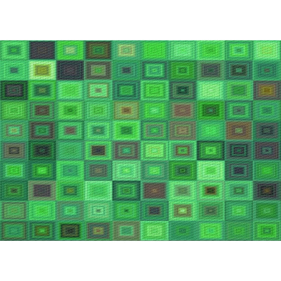 Ahgly Company Indoor Rectangle Patterned ForestGreen Area Rugs, 2' x 4'