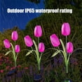 thumbnail image 4 of Lilixerw Garden 3 Pack LED Solar Flower Lights with Realistic Tulips Flowers Solar Garden Lights Outdoor Waterproof for Yard Patio Lawn Pathway Walkway Decoration,Purple, 4 of 6