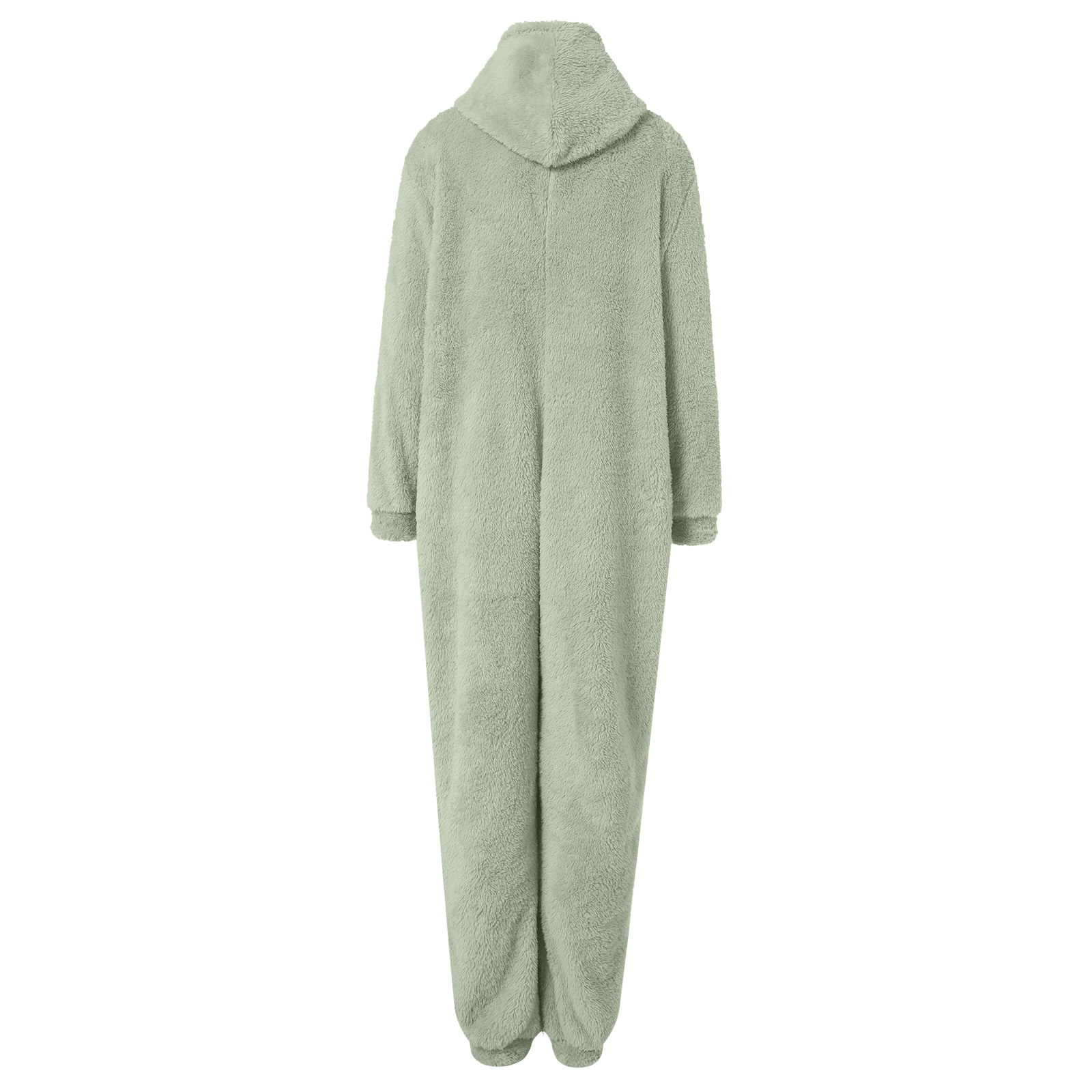Rotm Thermal Onesie Onesie Pajamas for Women Zip Up Plush Fleece Warm Jumpsuit Sleepwear Winter Cute Ear Hooded Fuzzy Lounge Romper Pjs Light Green,S