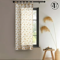Urban Shop 38" x 63" Sheer Single Curtain Panel, Sunflower Print