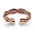 thumbnail image 2 of 4mm Braid Toe Band Ring 925 Sterling Silver Thin Adjustable Stylish Rings For Women, 2 of 5