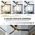 thumbnail image 4 of Dextrus 60in Black Ceiling Fan with Light and Remote Control, 3 Blades Modern Chandelier Ceiling Fan, 4 of 14