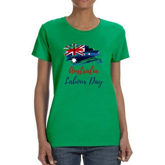 Labour Day Brush Flag Strikes Shaped T-Shirt Women -Image by Shutterstock, Female 3X-Large