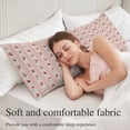 thumbnail image 5 of Pink Flowers Body Pillow Cover 20 x 60 Inch Decorative Pillow Cover Spring Botanical Vertical Stripes Beige Lumbar Pillowcase Seasonal Rectangle Cushion Case for Couch Sofa Bed Living Room, 5 of 9