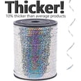 thumbnail image 3 of Silver, 0.5cm x 200m for Crafts, Wavy Iridescent, Shiny Metallic for Gift Wrapping, Ribbon for Stringing Balloons, Hair, Florist Flower (1 Roll), Ribbon, 3 of 5