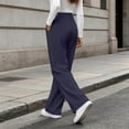 thumbnail image 5 of ClodeEU Women's Elastic Waist Straight Leg Dress Pants,Fashion Solid Color Trouse With Pockets ,Women's Plus M, 5 of 7