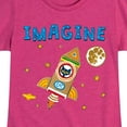 thumbnail image 3 of Pete The Cat - Imagine Space Rocket - Toddler And Youth Girls Short Sleeve Graphic T-Shirt, 3 of 6