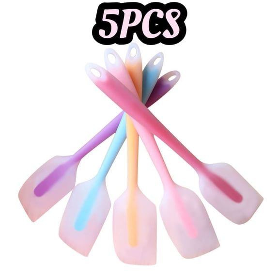 5Pcs Baking Spatulas Silicone - Heat Resistant Flexible Spatula 450F with Stainless Steel Core - Food Grade Premium Good Grip Kitchen Utensils - Seamless, Heavy Duty, BPA Free, Dishwasher Safe