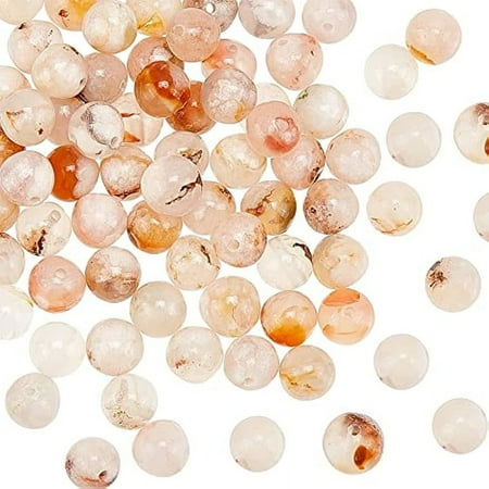 60pcs 6mm Cherry Blossom Agate Beads Natural Agate Beads Natural Spacer Loose Beads Gemstones Round Beads