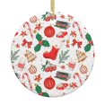 thumbnail image 1 of Adorno navideño colgante de Feliz Navidad para árbol de Navidad - Decoraciones colgantes de cerámica para fiestas - Ideas para regalar adornos navideños, 1 of 8