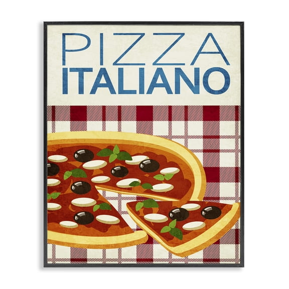 Stupell Industries Classic Pizza Italiano Food & Beverage Painting Black Framed Art Print Wall Art, 11 x 14
