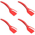 thumbnail image 4 of Espátula para tortitas y pan tostado con pinza para huevos fritos con agarre antiadherente 2 en 1 (rojo), 4 of 7