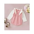 thumbnail image 5 of Qmyliery Infant Baby Girls Knit Rompers, Long Sleeve Crew Neck Ruffle Snap  Jumpsuits for Spring Autumn, 5 of 9